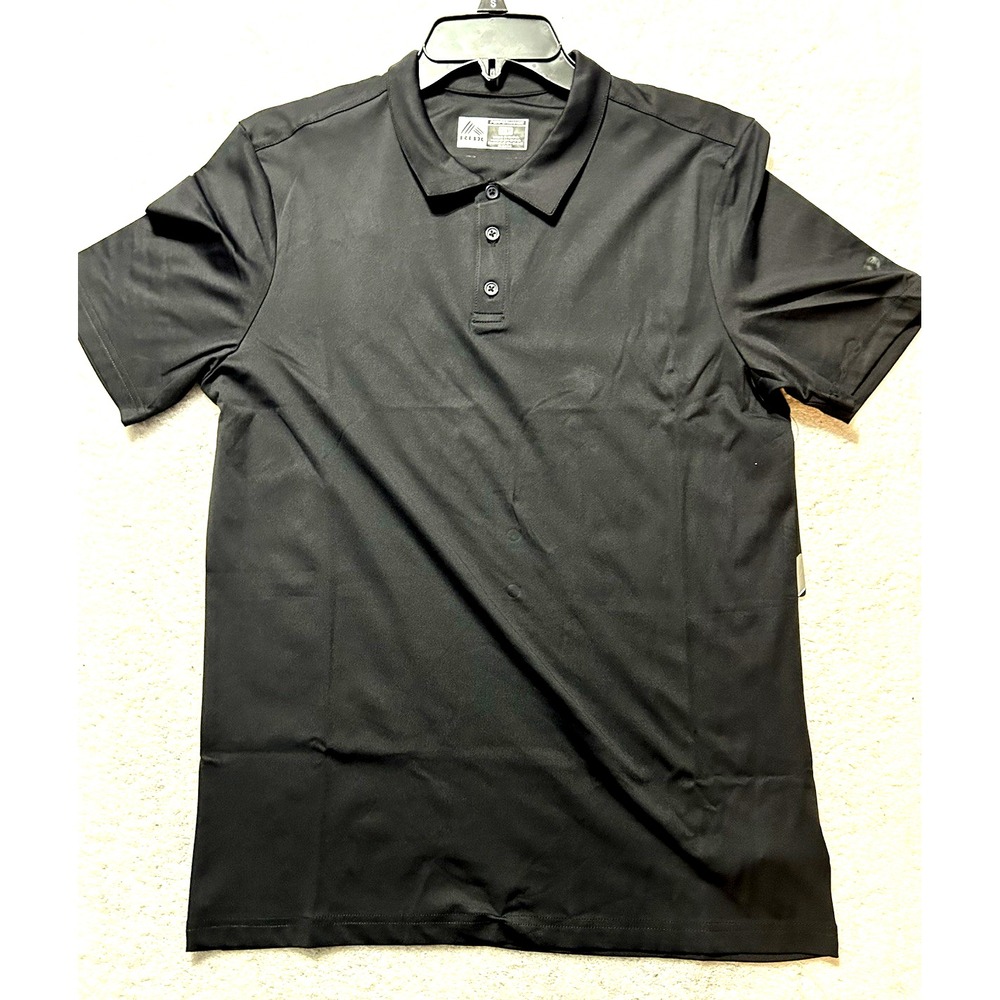 RBX Active Performance Men's Black Short Sleeve Polyester Blend Polo-Small (R1)